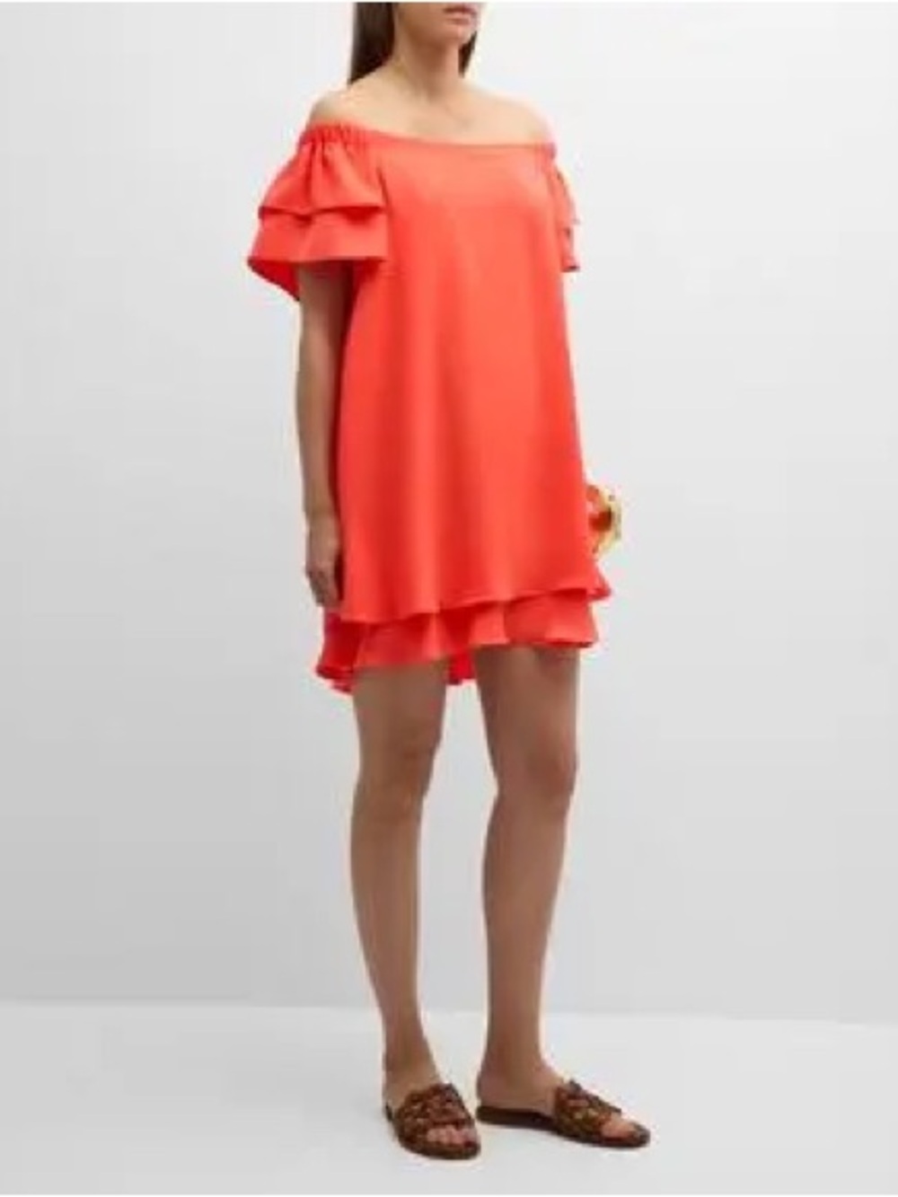 NWT Trina Turk Piper Off-Shoulder Ruffle Shift Dress - XS